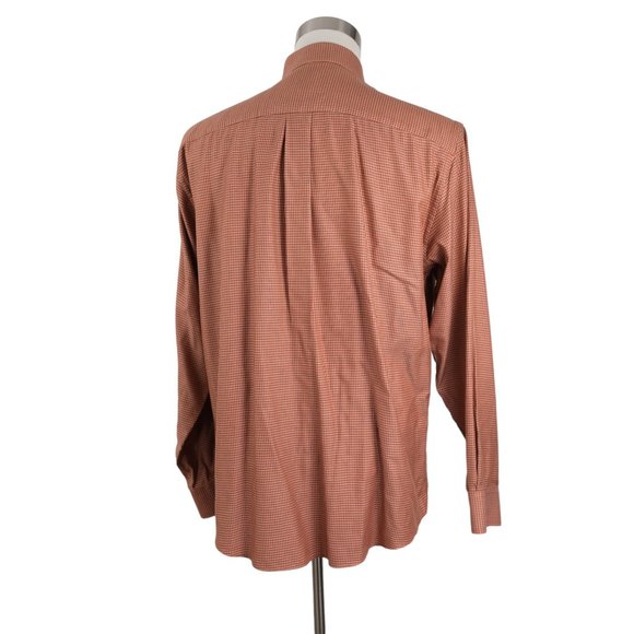 Jos A Bank Men's L Large Tailored Fit Travelers Collection Button Up Shirt Brown - Picture 5 of 8
